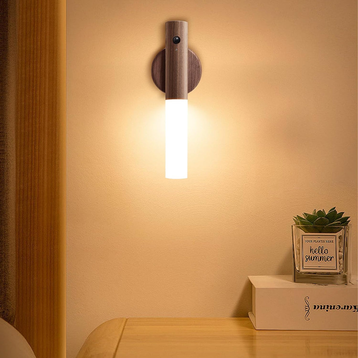 Motion Sensor Wall Light Indoor | LED Rechargeable, 2pcs, Energy-Saving