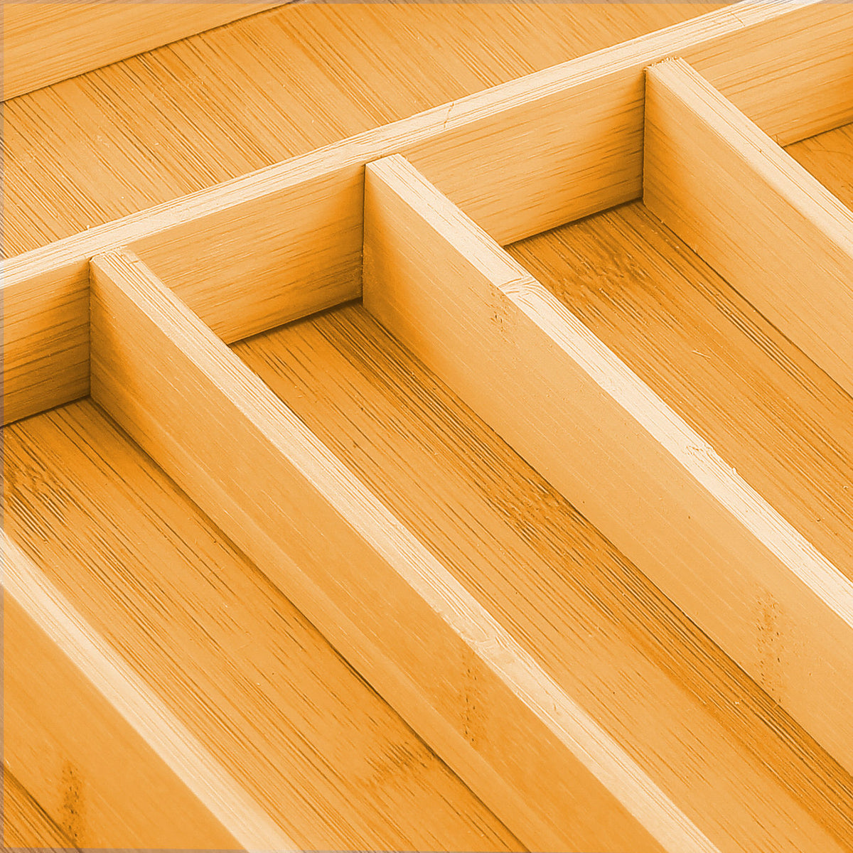 Large Capacity Bamboo Expandable Drawer Organizer | Knife Block Holder | Home Kitchen Utensils