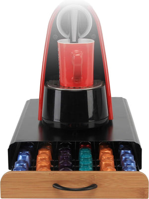 CARLA HOME Coffee Pod Holder | Storage Drawer | Compatible with 60 Nespresso Pods | Kitchen Storage & Organisation | Natural