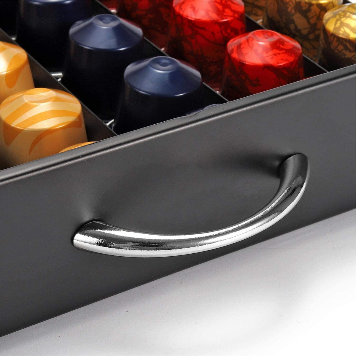 CARLA HOME Coffee Pod Holder | Storage Drawer | Compatible with 60 Nespresso Pods | Kitchen Storage & Organisation | Black