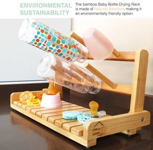 CARLA HOME | Portable Bamboo Baby Bottle Drying Rack