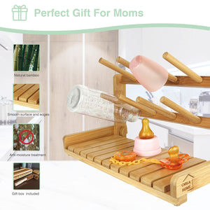 CARLA HOME | Portable Bamboo Baby Bottle Drying Rack