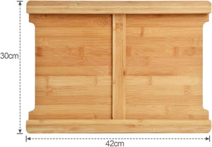 Chopping Board with 2 Organiser Stainless Steel Trays Containers | Kitchen Storage for Cutting & Sorting