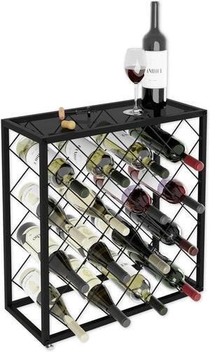 Freestanding Metal Wine Rack | 25 Bottle Capacity | Durable Construction