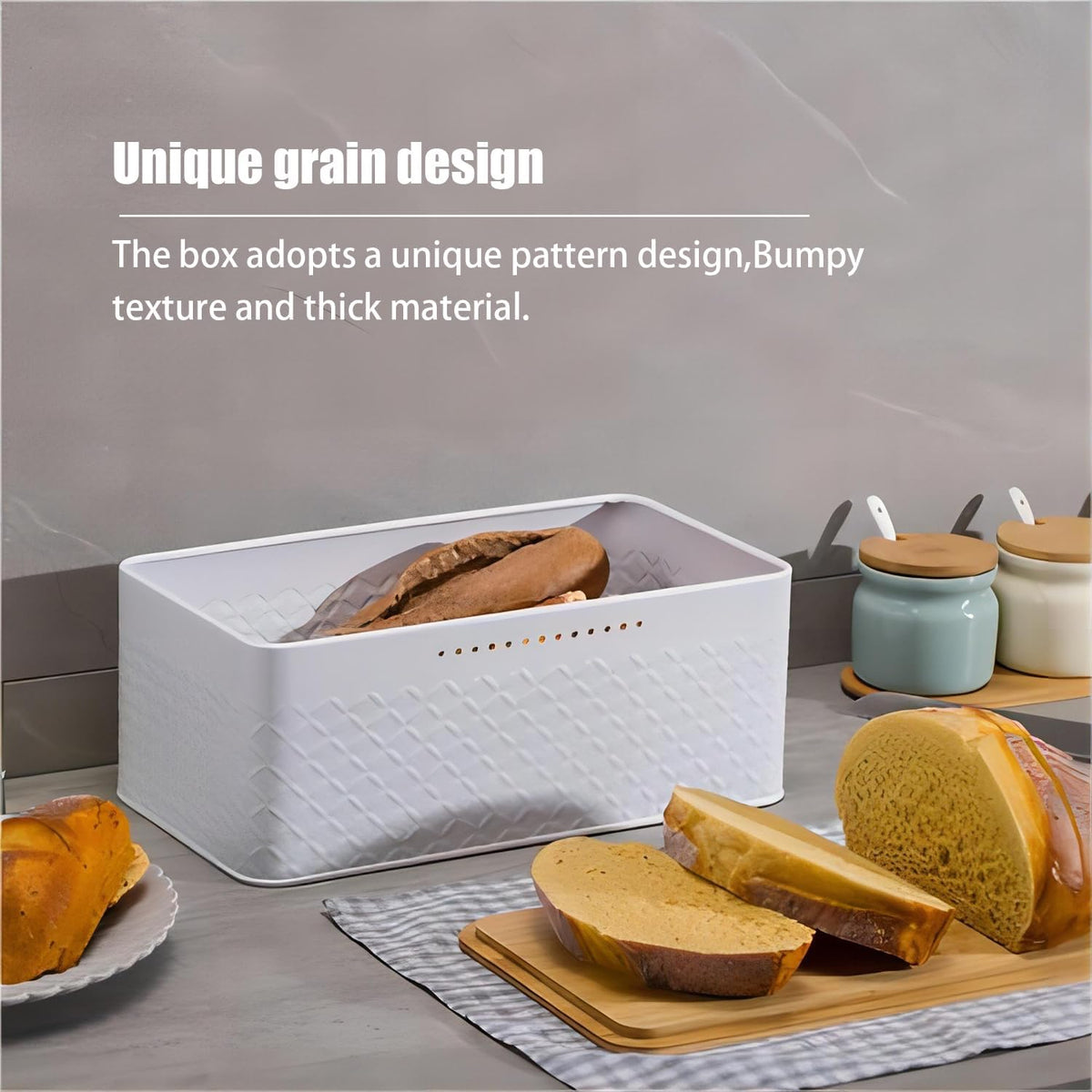 Bread Bin with Bamboo Lid | Used as Chopping Board for Kitchen Countertop