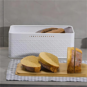 Bread Bin with Bamboo Lid | Used as Chopping Board for Kitchen Countertop