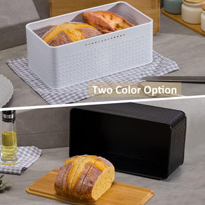 Bread Bin with Bamboo Lid | Used as Chopping Board for Kitchen Countertop