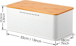 Bread Bin with Bamboo Lid | Used as Chopping Board for Kitchen Countertop