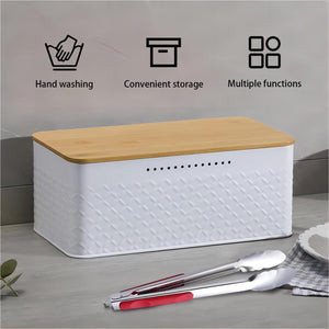 Bread Bin with Bamboo Lid | Used as Chopping Board for Kitchen Countertop