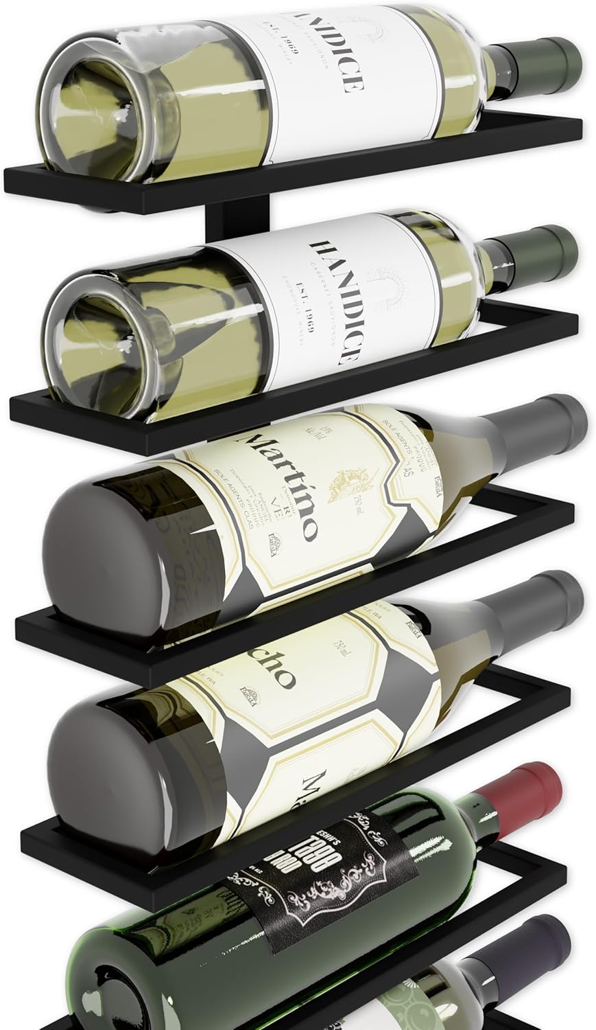 Wall-Mounted Metal Wine Rack | Holds 10 Bottles | Ideal for Wine, Liquor, Champagne
