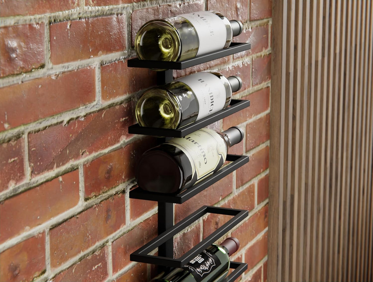 Wall-Mounted Metal Wine Rack | Holds 10 Bottles | Ideal for Wine, Liquor, Champagne