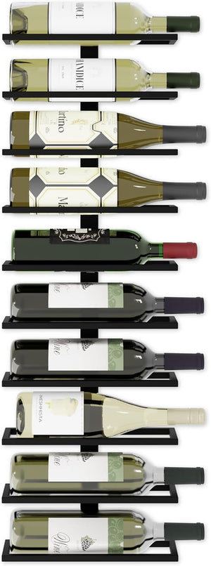 Wall-Mounted Metal Wine Rack | Holds 10 Bottles | Ideal for Wine, Liquor, Champagne