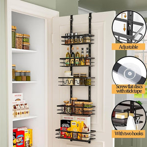 4 Tier Adjustable Baskets Over Door Pantry Organiser | Home Kitchen Storage
