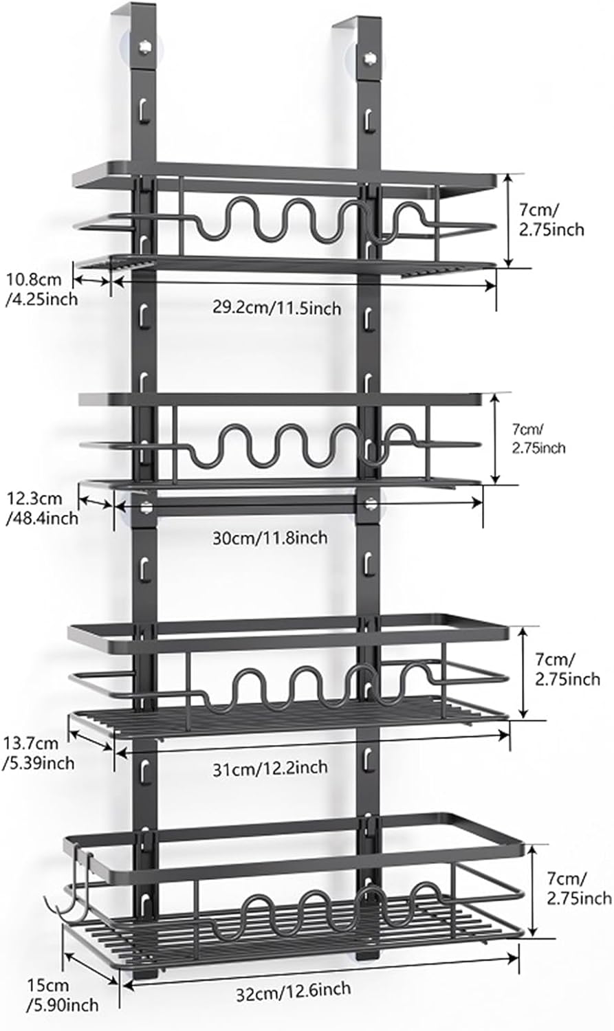 4 Tier Adjustable Baskets Over Door Pantry Organiser | Home Kitchen Storage