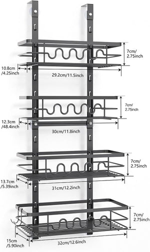 4 Tier Adjustable Baskets Over Door Pantry Organiser | Home Kitchen Storage