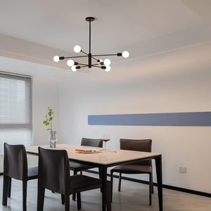 Modern Sputnik Chandelier | 8 Light, Black, Industrial Style