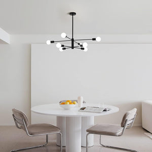 Modern Sputnik Chandelier | 8 Light, Black, Industrial Style