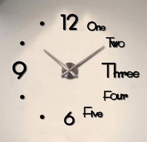 DIY Wall Clock | Modern Frameless | Large 3D Wall Watch | Giant Roman Numerals for Home Living Room and Bedroom | Small