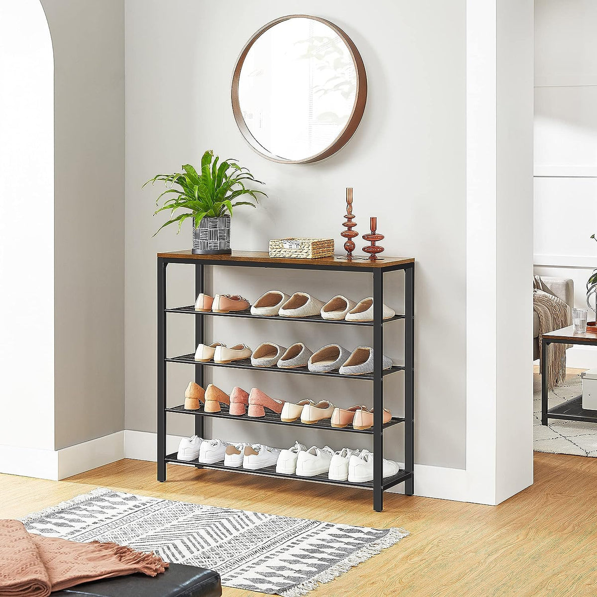 Shoe Rack Storage Organizer | 4 Shelves