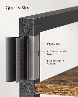 Small 6-Tier Industrial Bookshelf | Rustic Brown, Black