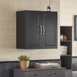 Wall Storage Cabinet | Double Doors | Black