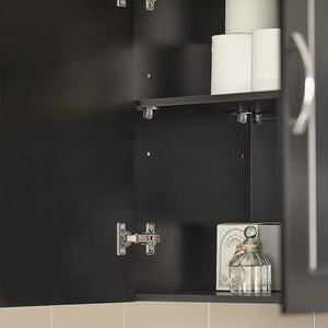 Wall Storage Cabinet | Double Doors | Black
