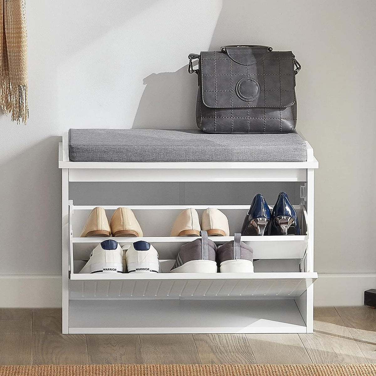 Hallway Shoe Bench Rack Cabinet | Seat Cushion