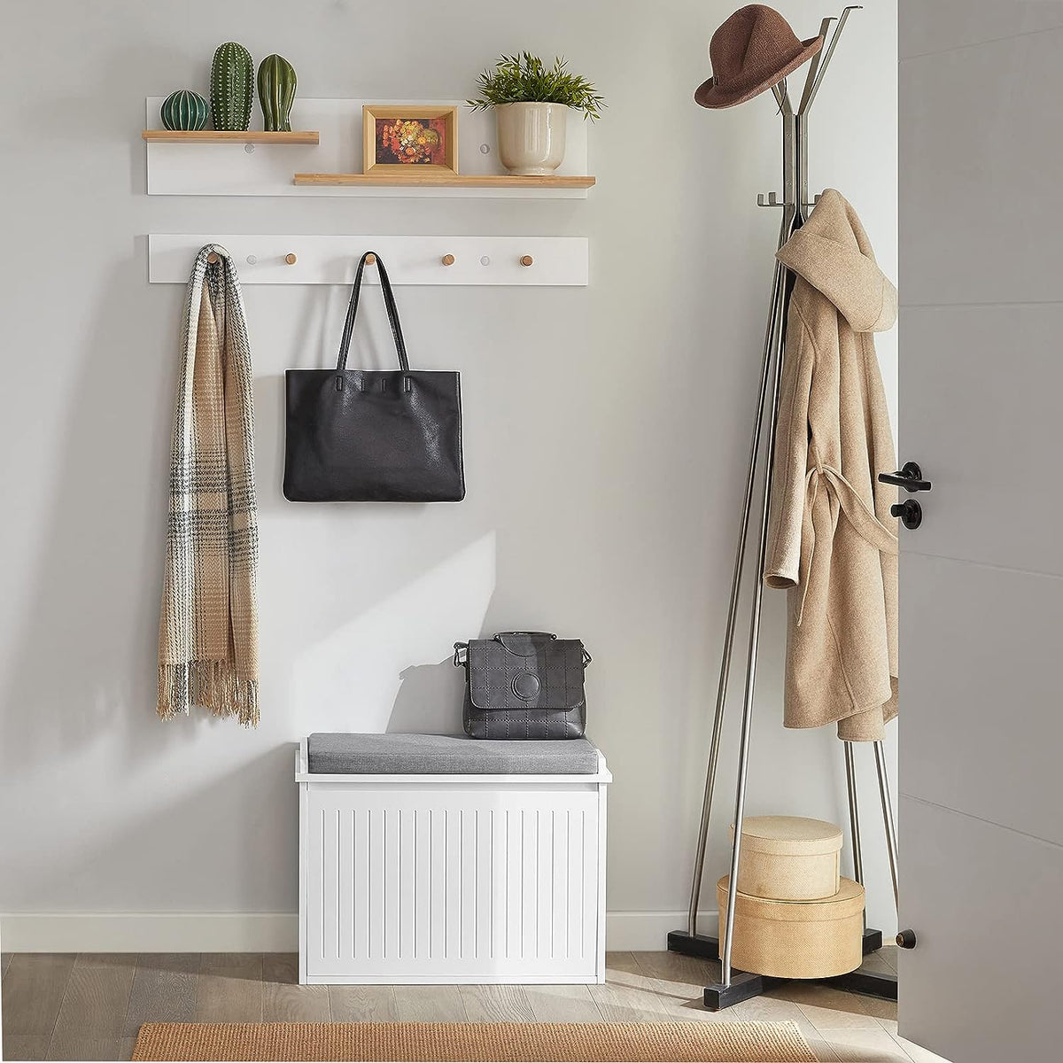 Hallway Shoe Bench Rack Cabinet | Seat Cushion
