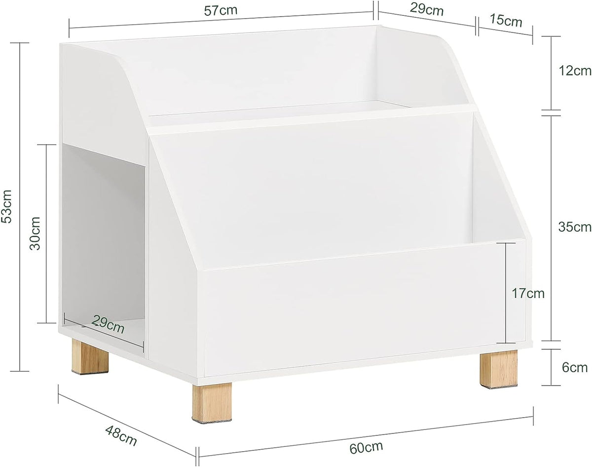 Kids Storage Bookcase | 3 Compartments | White