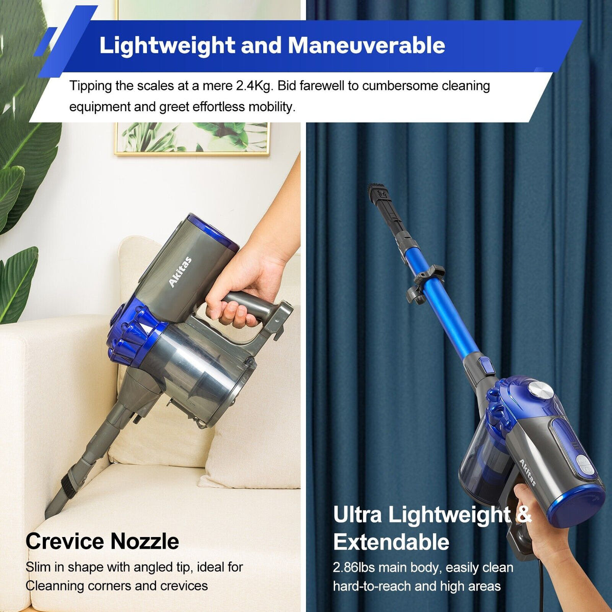 V8 Handheld Stick Vacuum Cleaner 150W | Cordless | 40 Min Runtime | LED Light