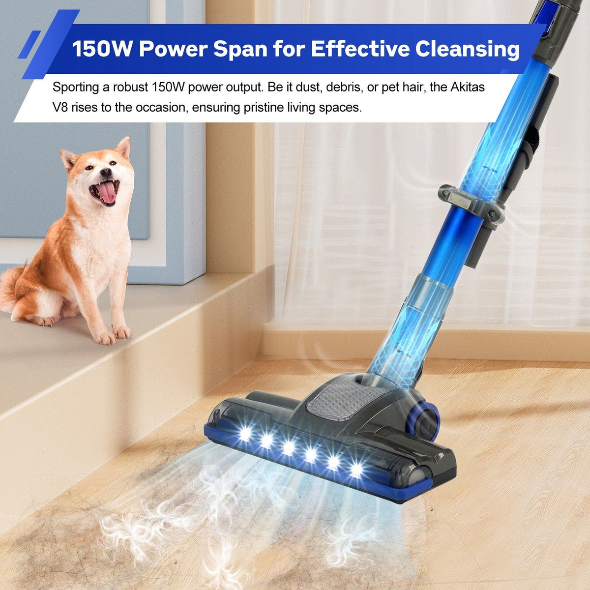 V8 Handheld Stick Vacuum Cleaner 150W | Cordless | 40 Min Runtime | LED Light