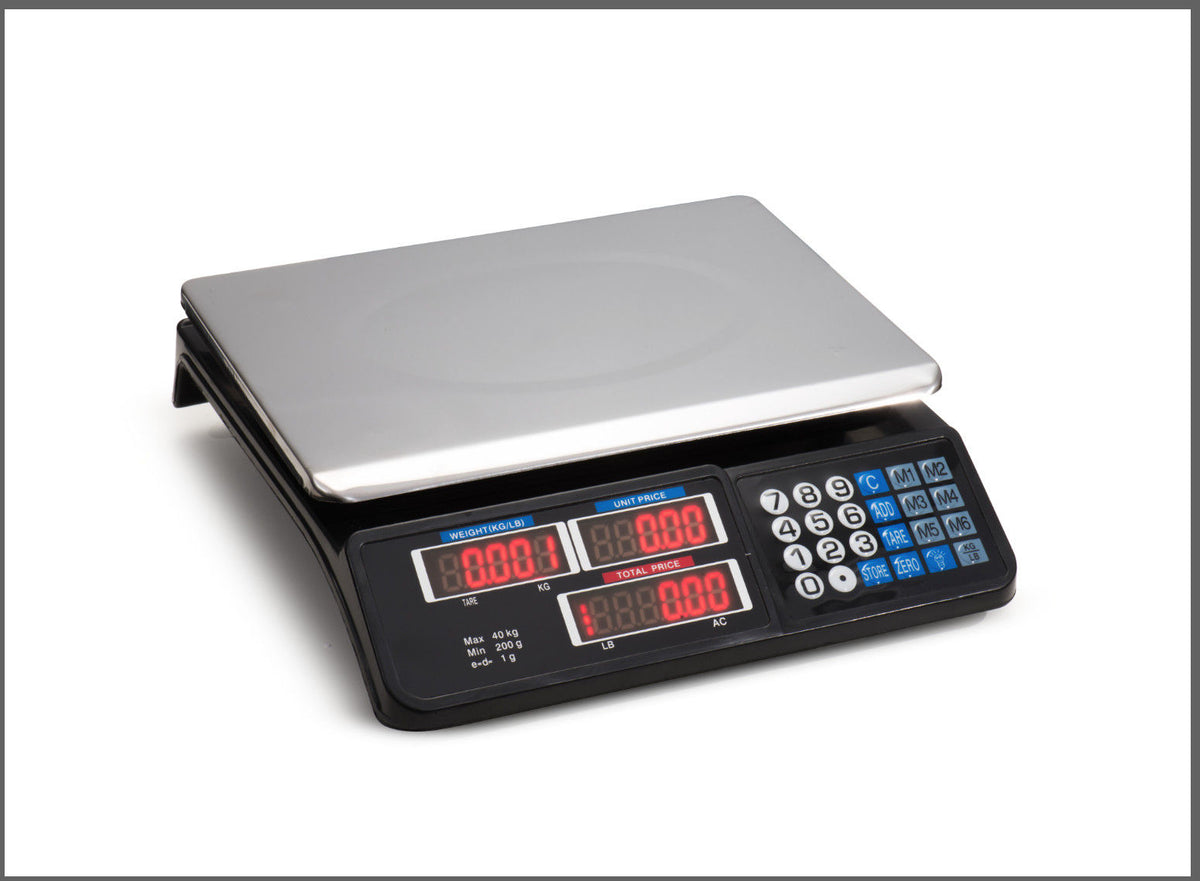 Digital Kitchen Scale 40kg | Electronic Food Scale | 1g Increment | Black