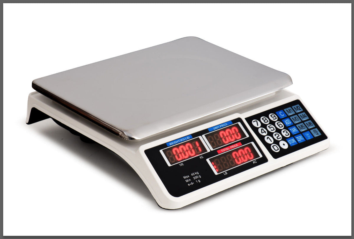Digital Kitchen Scale 40kg | Electronic Food Scale | 1g Increment | White