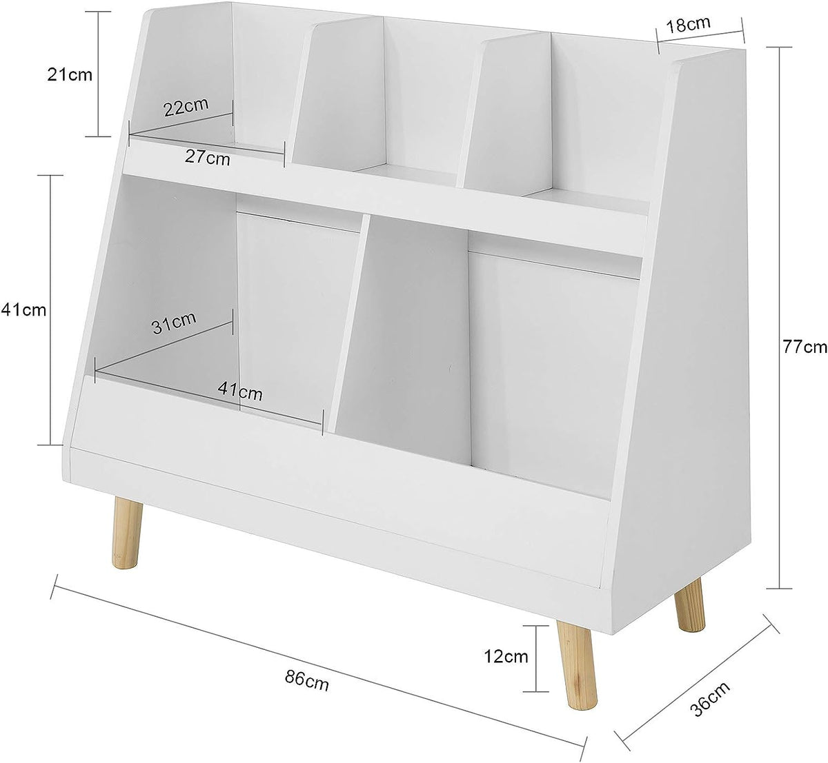 Children’s Shelving Unit | 5 Compartments Bookcase