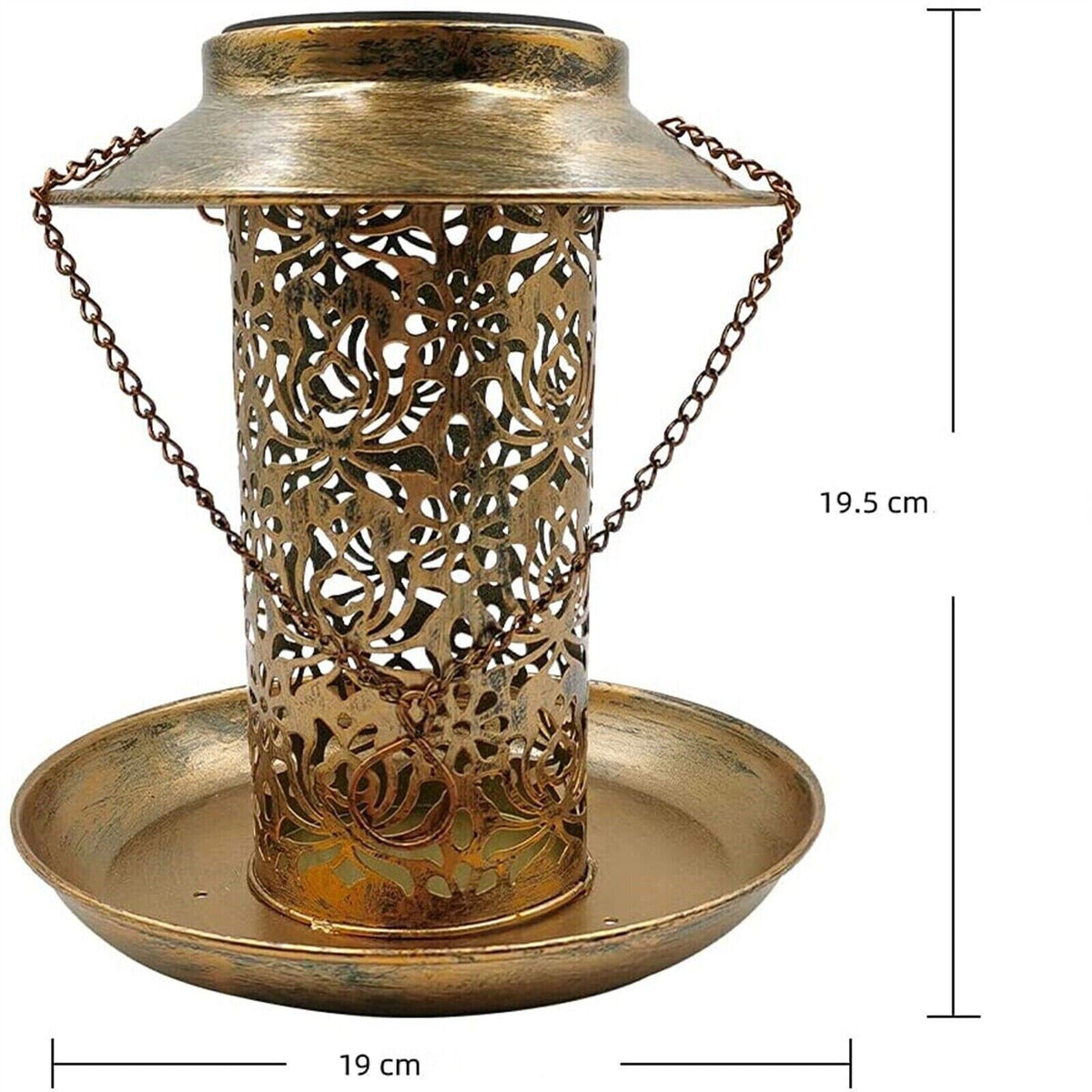 Solar Bird Seed Feeder | Hanging Outdoor Garden Feeder for Wild Birds