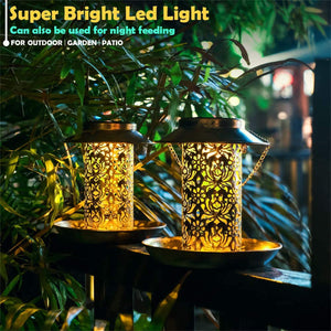 Solar Bird Seed Feeder | Hanging Outdoor Garden Feeder for Wild Birds