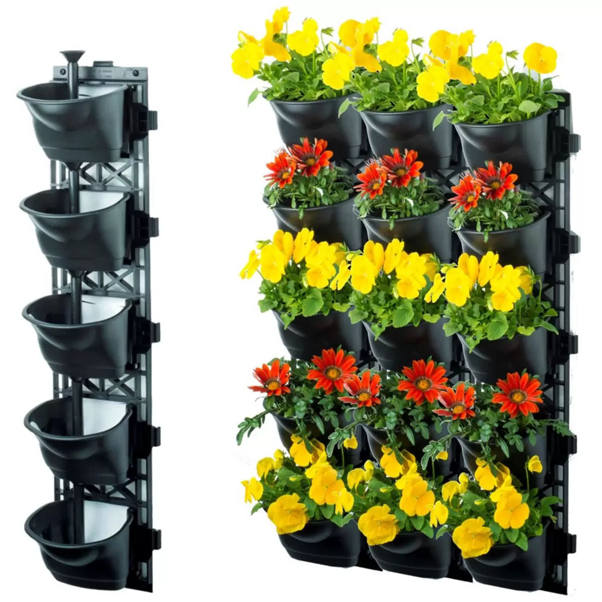 Quint Vertical Garden | 3 Frames & 15 Pots | Indoor/Outdoor Planter System