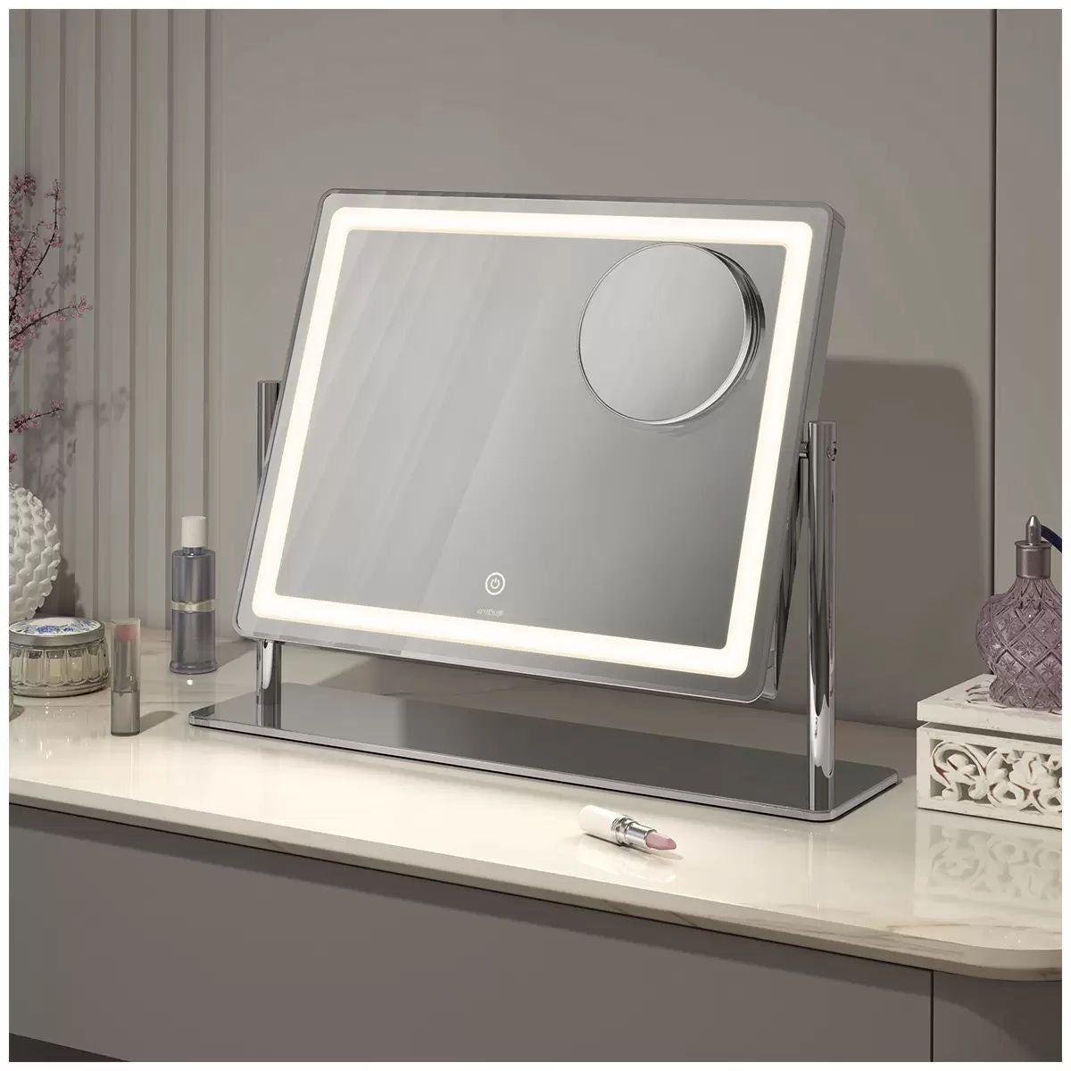Aurea Mini LED Cosmetic Mirror | Portable Light-Up Makeup Mirror