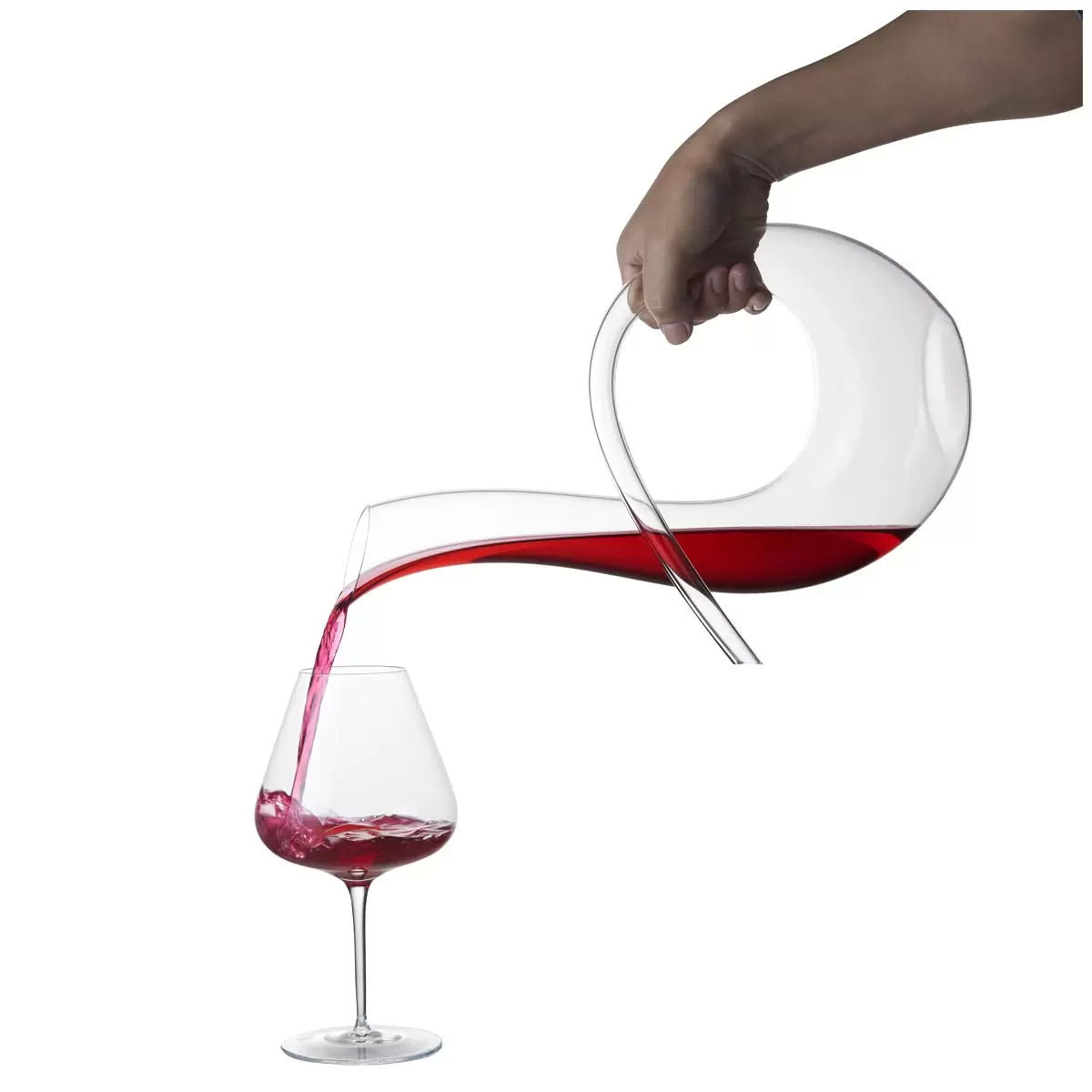 Wine Decanter 1.2L | Glass Carafe for Red & White Wine | Elegant Aerator Design