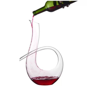 Wine Decanter 1.2L | Glass Carafe for Red & White Wine | Elegant Aerator Design