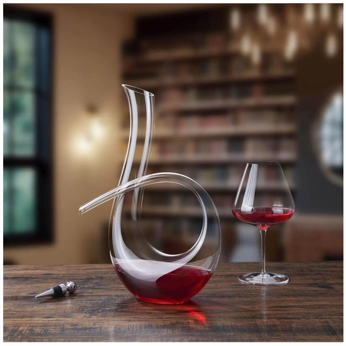 Wine Decanter 1.2L | Glass Carafe for Red & White Wine | Elegant Aerator Design