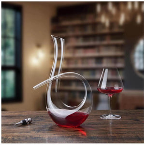 Wine Decanter 1.2L | Glass Carafe for Red & White Wine | Elegant Aerator Design