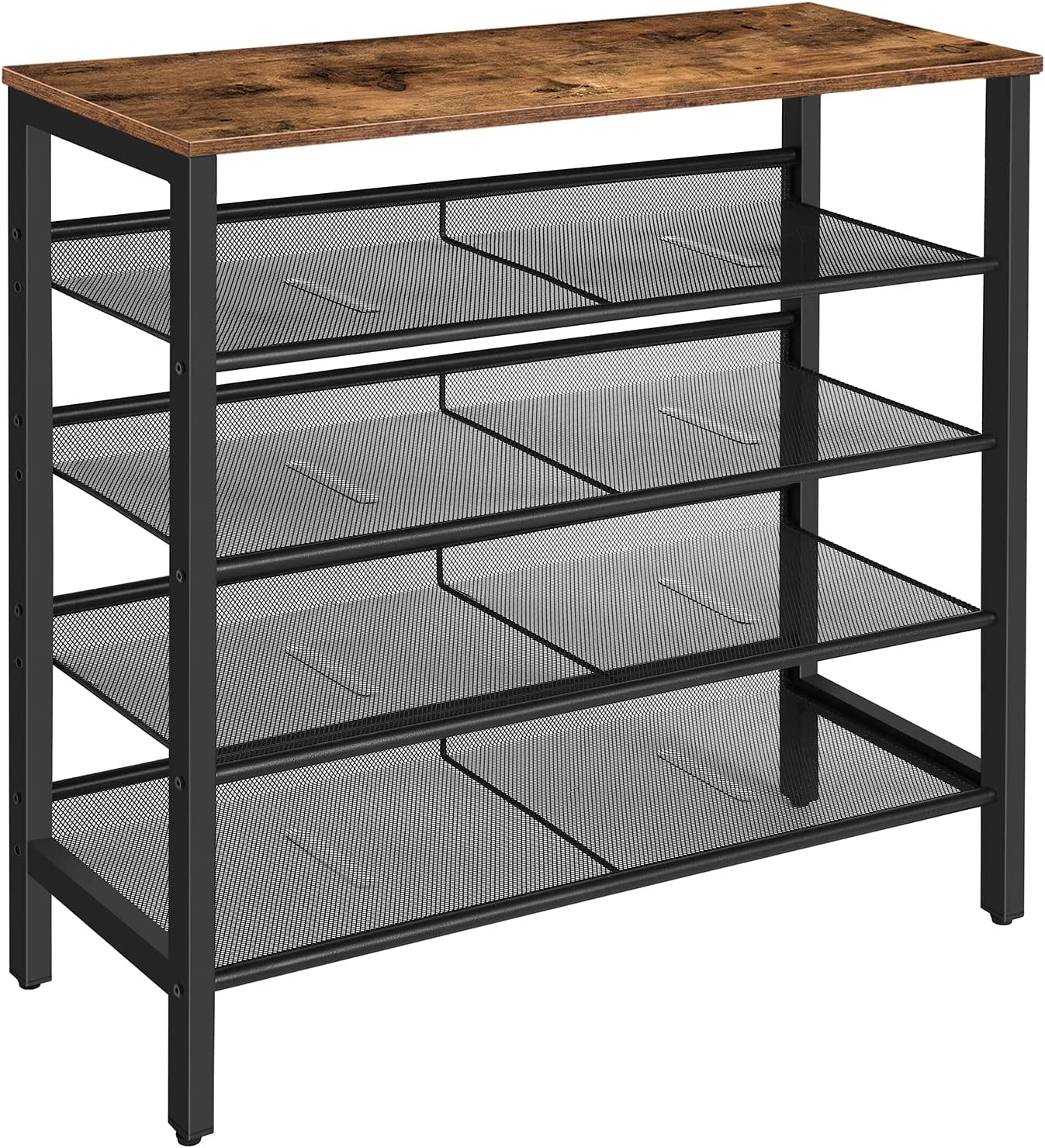 5-Tier Shoe Rack | Industrial Shoe Organizer Storage Bench