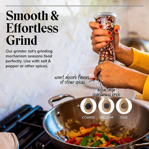 Modern Stainless Steel Salt & Pepper Grinder Set
