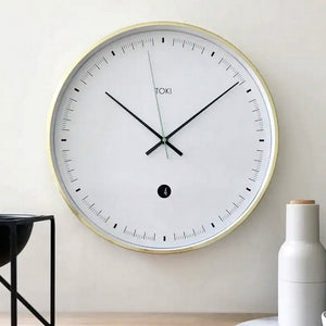 Toki Metta Brushed Gold Silent Sweep Second Wall Clock | Date | 40cm