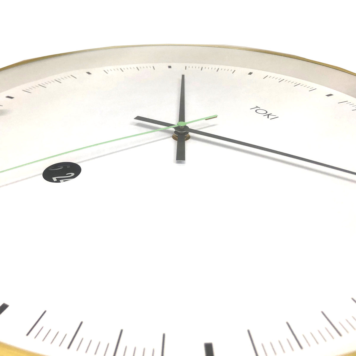 Toki Metta Brushed Gold Silent Sweep Second Wall Clock | Date | 40cm