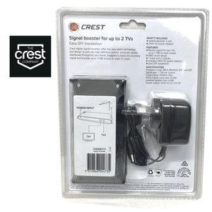 Crest UHF VHF Digital TV Signal Splitter | Distributor | 2 Outputs