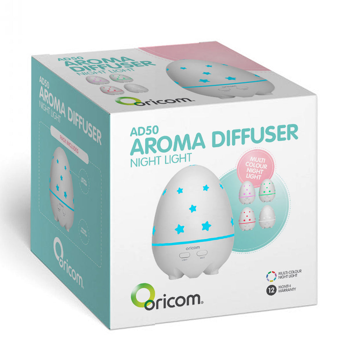 Oricom Aroma Diffuser Humidifier & Night Light | Baby & Kids Room | AD50