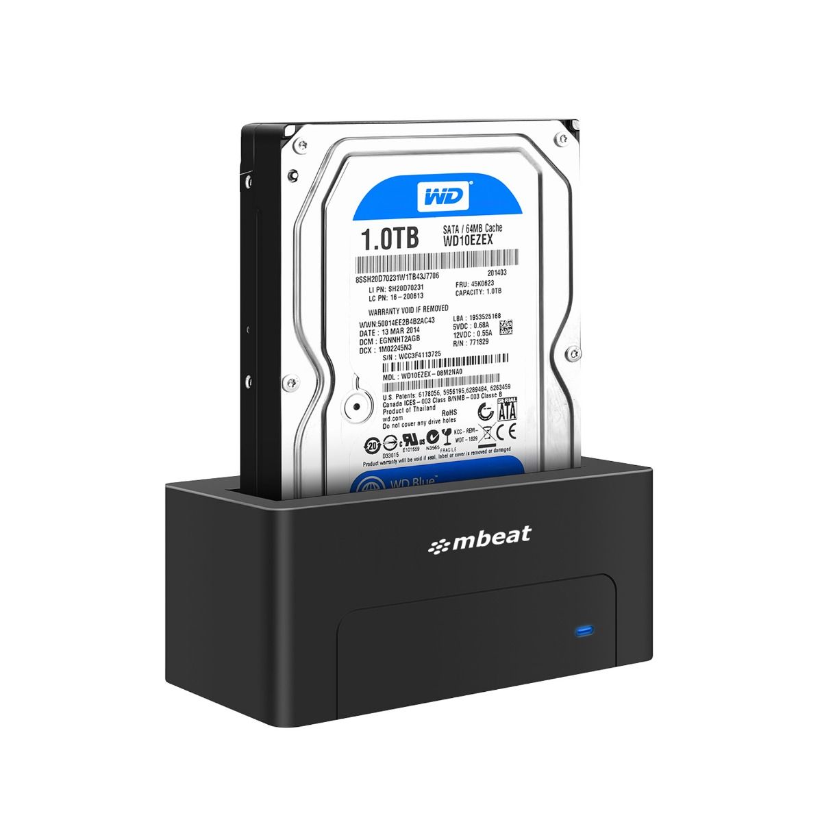 D1 USB 3.0 SATA HDD Docking Station | 3.5" & 2.5" | Black | Plug & Play Design