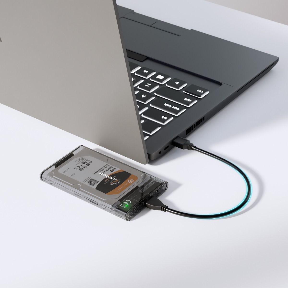 A1 See-Through Tool-Free USB 3.0 2.5" SATA HDD Enclosure | Black | High-Speed Storage Solution